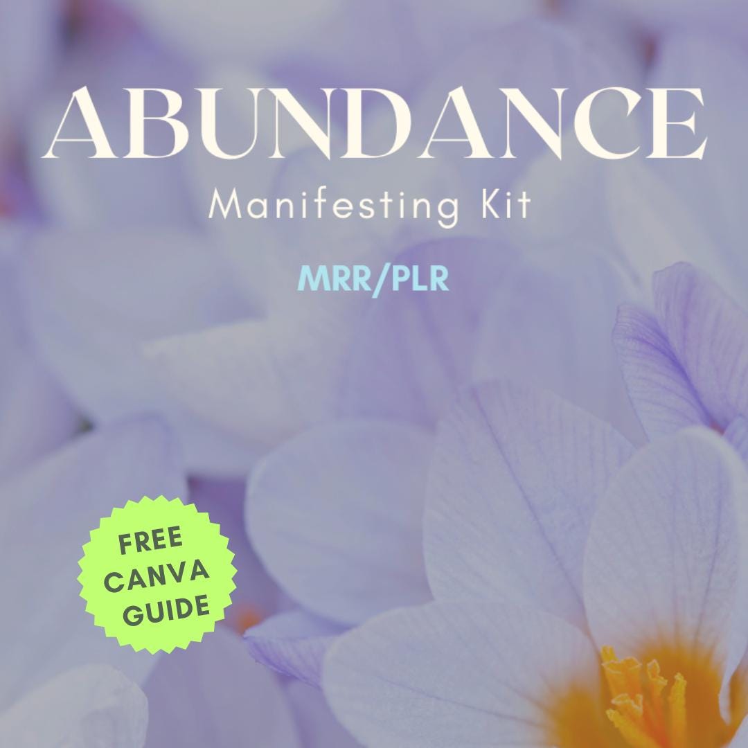Abundance Manifesting Toolkit DFY Manifesting Workbook Self Growth ...