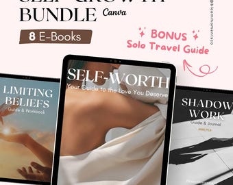 Self-Growth E-Book Bundle DFY Emotion Workbook Journal Prompt Self Growth Guide Bundle MRR PLR Self Love eBook Canva Template Self Worth