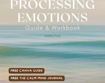 Processing Emotions Guide DFY Emotion Workbook Journal Prompt Self Growth Guide MRR PLR Guide Emotional Intelligence eBook Canva Template