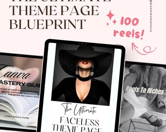 Pakiet Blueprint strony tematycznej MRR PLR Instagram Faceless Theme Page Guide Bundle Faceless Digital Marketing E-Book DFY Faceless Marketing Reel