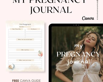 Schwangerschaft Journal Printable Schwangerschaftsplaner MRR PLR Schwangerschaft Tracker Self Care Journal Printable Schwangerschaft Arbeitsbuch Canva Template