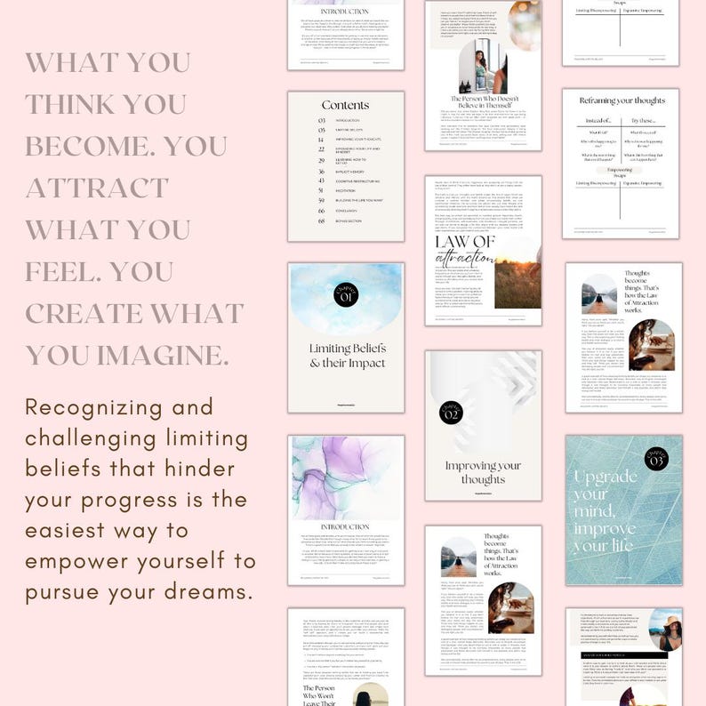 Limiting Beliefs Guide DFY Self Growth Workbook Journal Prompt Self ...