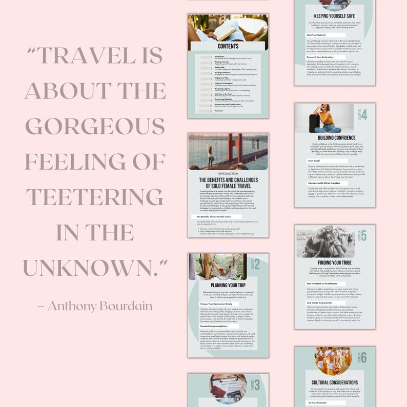 Solo Travel Guide DFY Female Solo Travel eBook MRR PLR Guide for Solo Travel Female Canva Template Travel Guide Travel Itineraries image 3
