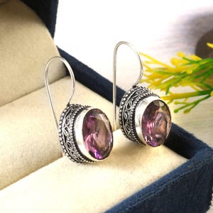 Amethyst  earrings handmade earrings, 925 sterling silver earrings, gift for her,earrings for women, anniversary giftl