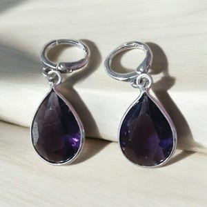 Amethyst  earrings handmade earrings, 925 sterling silver earrings, gift for her,earrings for women, anniversary giftl