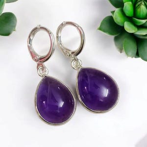 Amethyst  earrings handmade earrings, 925 sterling silver earrings, gift for her,earrings for women, anniversary giftl