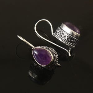 Amethyst earrings handmade earrings, 925 sterling silver earrings, gift for her,earrings for women, anniversary giftl