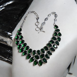 Green  Tourmaline  gemstone necklace, handmade necklace, 925 sterling silver necklace, gift for her, necklace for women, anniversary gift