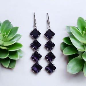 Amethyst  earrings  handmade earrings, 925 sterling silver earrings, gift for her,earrings for women, anniversary giftl