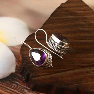 Amethyst earrings handmade earrings, 925 sterling silver earrings, gift for her,earrings for women, anniversary giftl