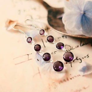 Amethyst  Gemstone earrings  handmade earrings, 925 sterling silver earrings, gift for her,earrings for women, anniversary giftl