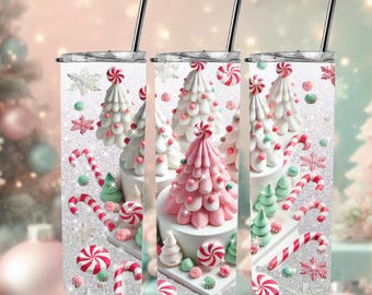 Christmas Tree Cake Tumbler Wrap, 20oz Skinny Tumbler Design (Digital Download)