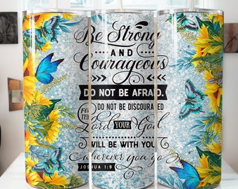 Christian Tumbler Wrap: Cross, Butterflies, Scripture (Digital Download)