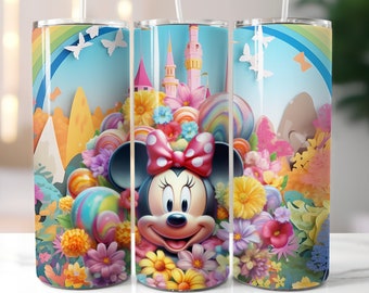 Rainbow Minnie Mouse Tumbler Design: 20oz Skinny Sublimation (Digital Download)