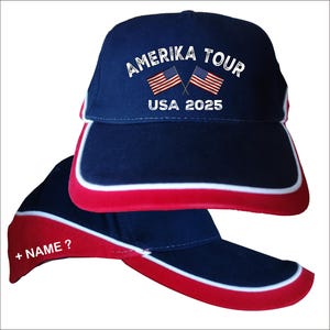 Amerika USA 2024 Urlaub Reisen Baseballkappe Mütze Basecap Cap Ferienhäuser Angler Landkarte Flagge Personalisiert Wunschname Motiv 11