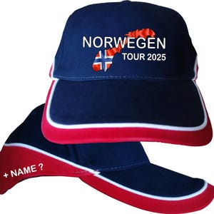 Norwegen Urlaub Reisen Baseballkappe Mütze Basecap Cap Ferienhäuser Angler Angeln Landkarte Flagge Personalisiert Wunschname Motiv 4