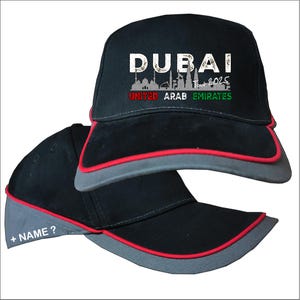 Dubai Arabische Emirate Urlaub Reisen Baseballkappe Mütze Basecap Cap Ferienhäuser Angler Angeln Landkarte Flagge Personalisiert Motiv 5