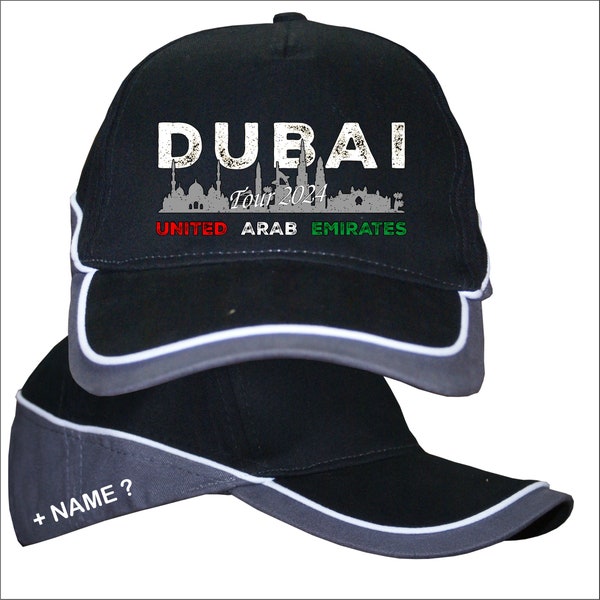 Dubai Arabische Emirate Urlaub Reisen Baseballkappe Mütze Basecap Cap Ferienhäuser Angler Angeln Landkarte Flagge Personalisiert Motiv 5
