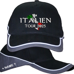 Italien Urlaub Reisen Baseballkappe Mütze Basecap Cap Ferienhäuser Angler Angeln Landkarte Flagge Personalisiert Wunschname Motiv 2
