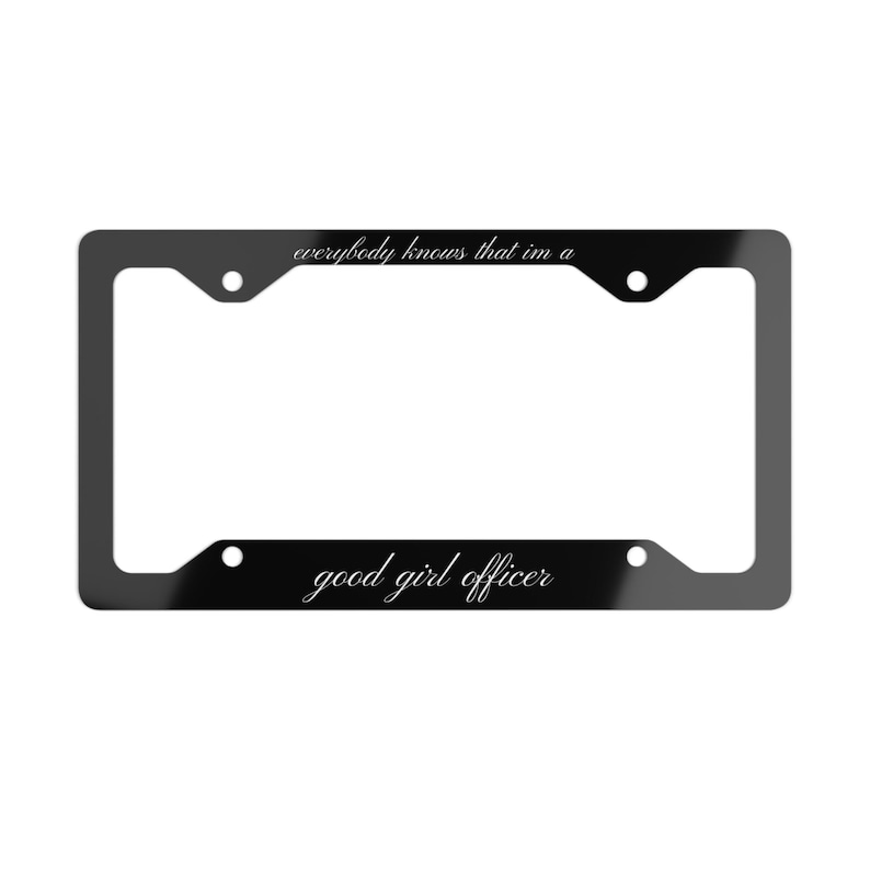 Lana Del Rey License Plate: "Good Girl Officer" Black Metal Car Plate image 1