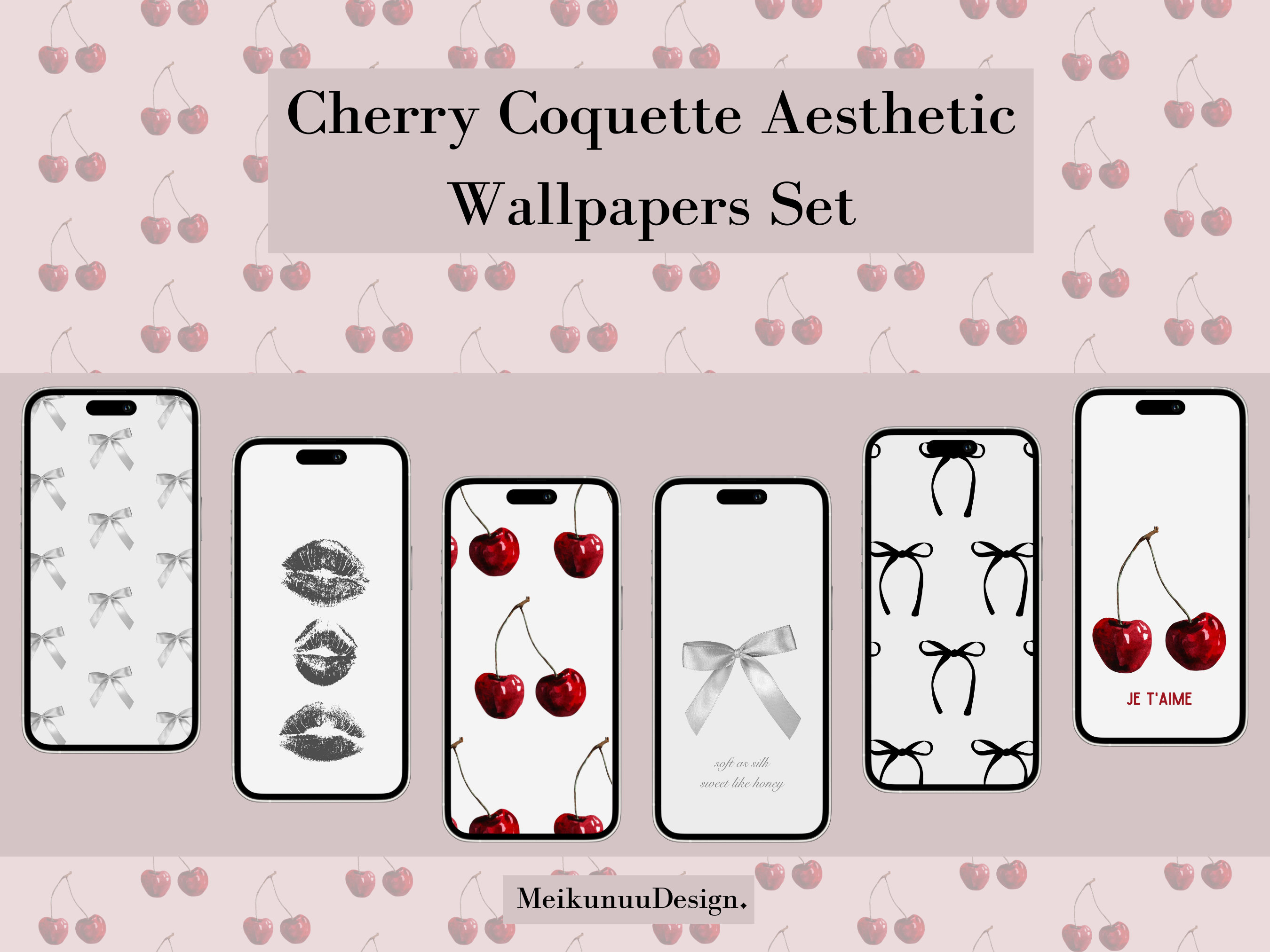 Coquette Aesthetic Wallpapers Set - 6 Vibrant Backgrounds for Any Phone ...