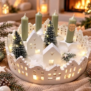 Adventskranz länglich led kerzen