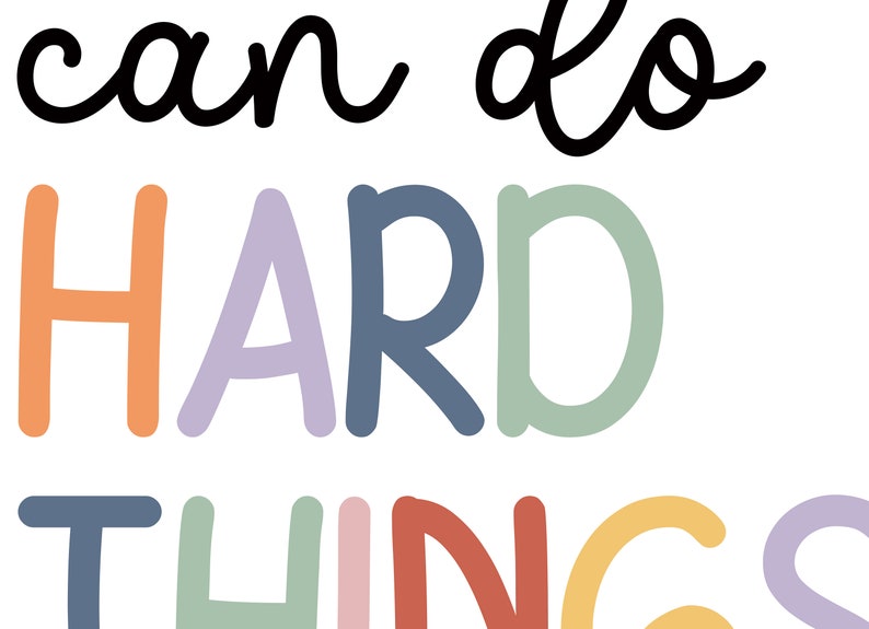 We Can Do Hard Things Song Tish Lyrics We Can Do Hard Things Poster. Playroom Decor. Classroom Decor. - Etsy