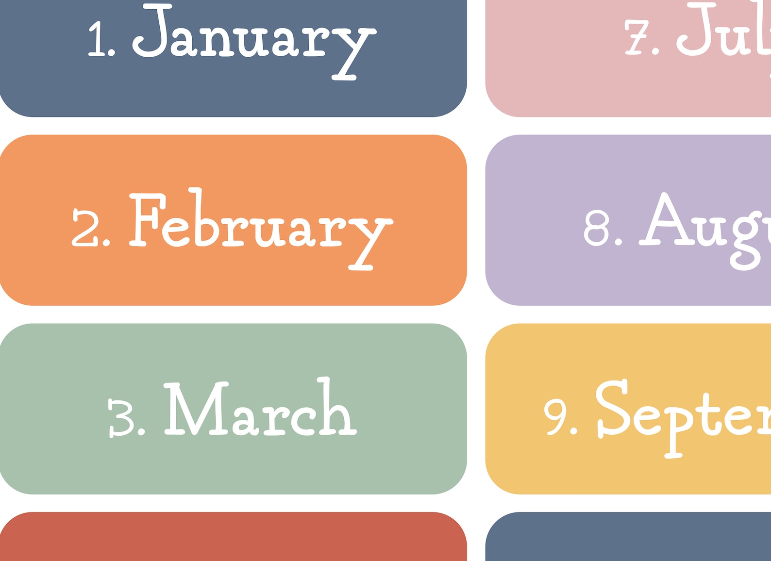 Months Educational Poster. Months Clasroom Poster. Preschool Learning ...