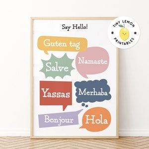 Hello in Different Languages Poster. Hello Print. Preschool Learning ...