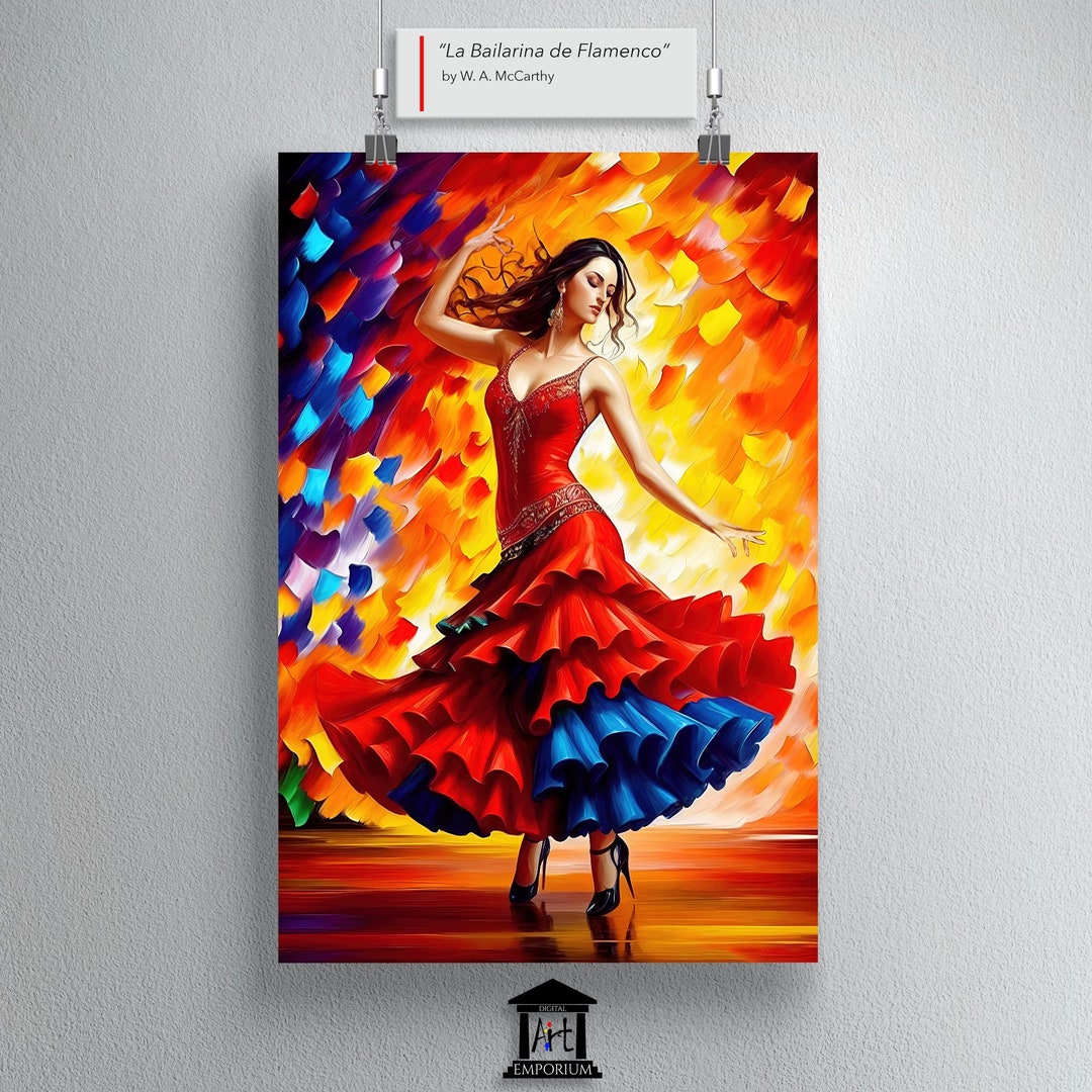 Flamenco Dancer Art , Spanish Dancer Print, Flamenco Wall Print, Woman