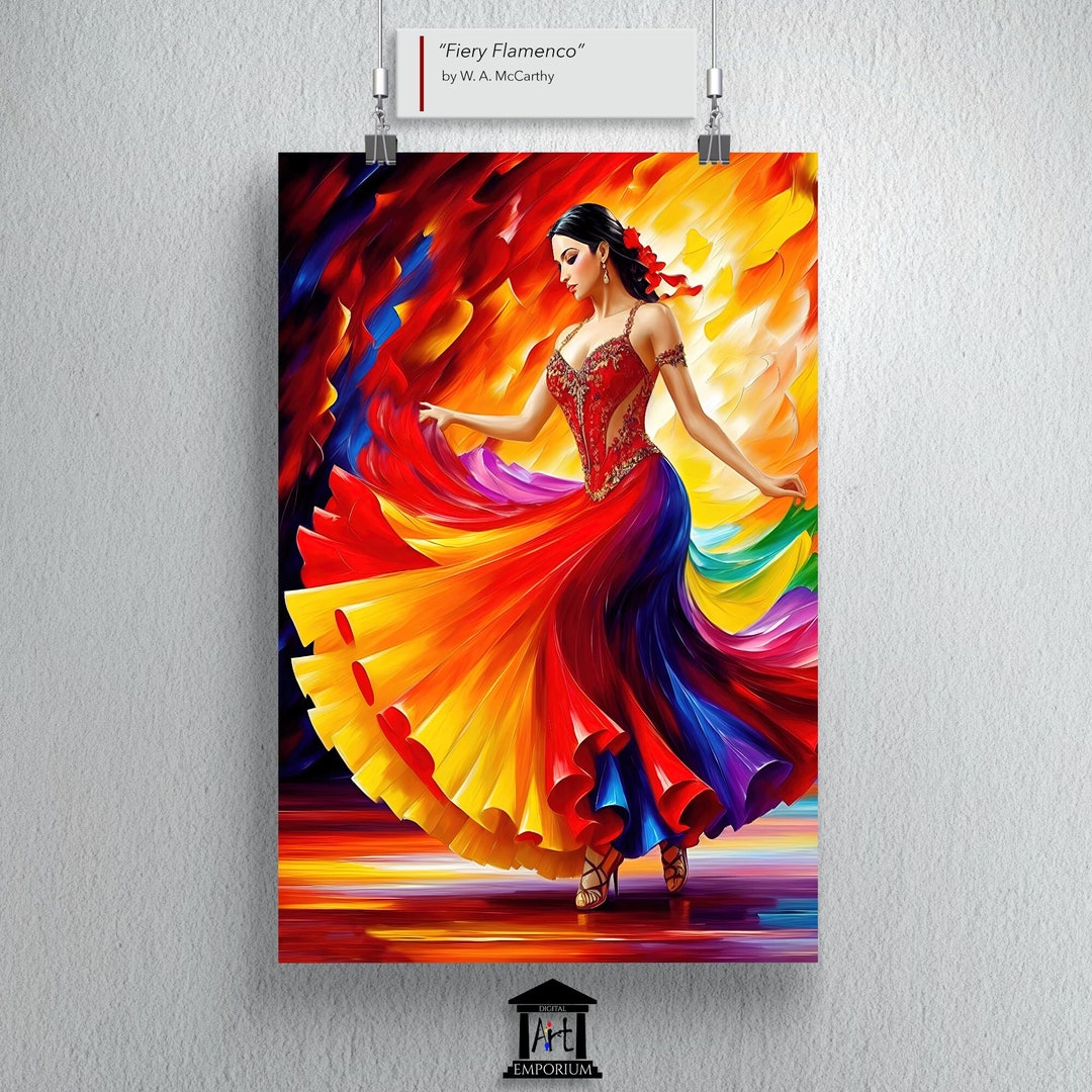 Flamenco Dancer Art , Spanish Dancer Print, Flamenco Wall Print, Woman