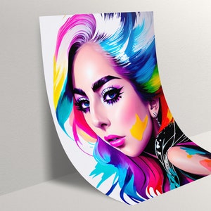 Lady Gaga Poster, Lady Gaga Wall Art, Lady Gaga Print, Gift for Her ...