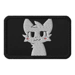 Boykisser Embroidered Patch, Iron On TikTok Meme Cat Patch, Silly White Cat Patch for Jacket, Backpack or Hat, Funny Furry Meme Gift
