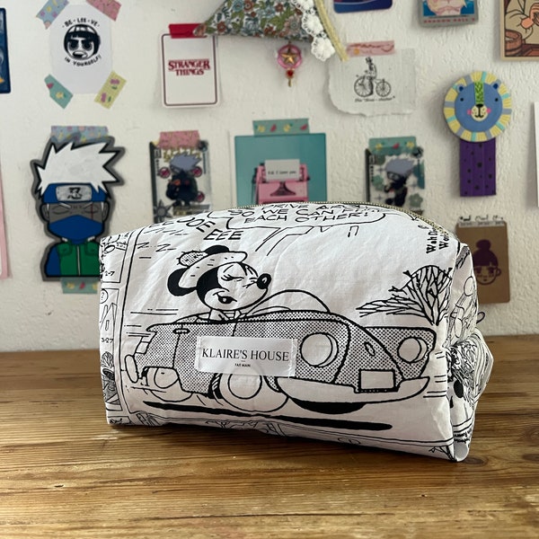 Toiletry bag - Makeup bag - Large bag - Disney bag - Upcycling - Unique piece