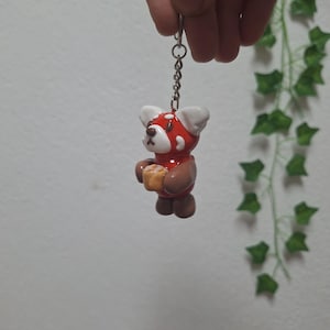Handmade Polymer Clay Keychain | Red Panda Keychain | Cute Animal Keychain | Personalized Gift | Red Panda Lover