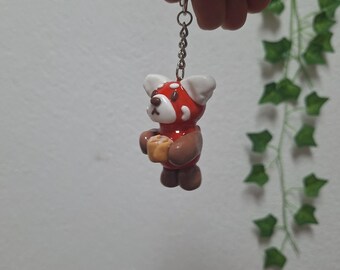 Handmade Polymer Clay Keychain | Red Panda Keychain | Cute Animal Keychain | Personalized Gift | Red Panda Lover