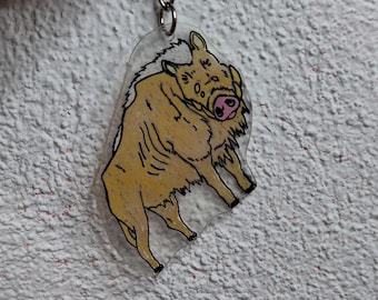 Princess Mononoke Boar Keychain, Anime Keychain, Forest Spirit Key Ring, Studio Ghibli Gift, Otaku Gift, Collectible