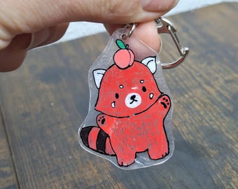 red panda keychain,gifts for animal lovers,kawaii keychain