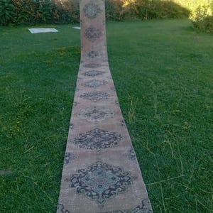 Loper 2x24 voet, patchwork loper, vintage Turks tapijt 2x24 voet, traploper, entree tapijt, gangloper, 2,3x23,9 voet, belastingvrij (VS)