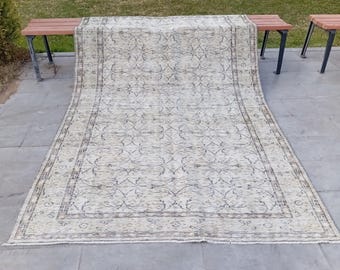 ヴィンテージ トルコ ラグ、5 x 9 フィート エリア ラグ、アンティーク