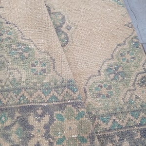 Vintage Turkish Oushak Stair Runner: Pastel Hallway Rug (2.10x21.8 ft)