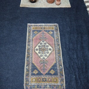 Doormat 1.5x3.2 FT wool rugs vintage rugs Turkihs rugs oushak rugs runner rug handmade rugs