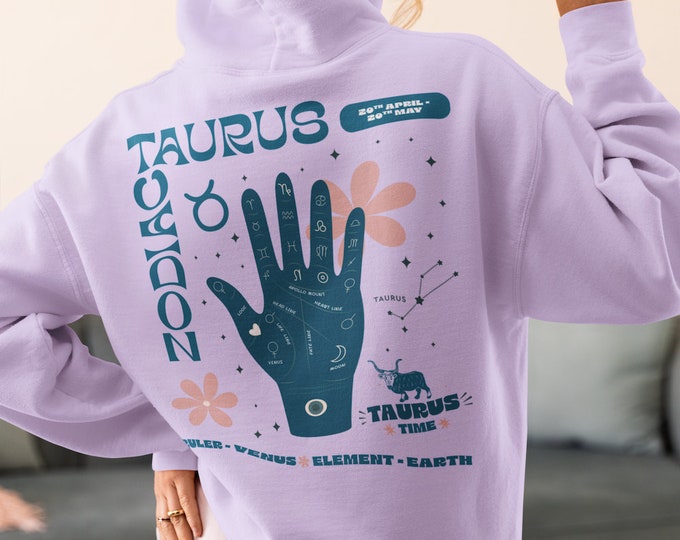 Taurus Starsign Hoodie Sweatshirt Celestial Cosmic Astrology Zodiac