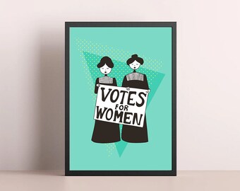 Suffragette Votos para Mujeres Póster Marco de imagen A4-A1