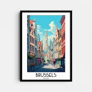 Brussels Travel Wall Art, Belgium Painting Gifts, Europe Home Decor, Belgian Digital Prints Posters, Printable Handmade Art, Canvas Download