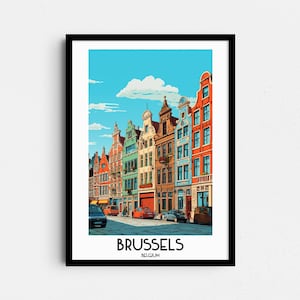 Brussels Travel Wall Art, Belgium Painting Gifts, Europe Home Decor, Digital Prints Posters, Printable Handmade Art, Belgian Canvas Download