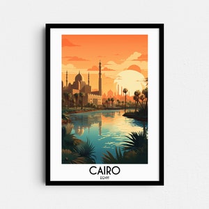 Cairo Travel Wall Art, Egypt Painting Gifts, Africa Home Decor, Digital Prints Posters, Middle East Printable Handmade Art, Canvas Download