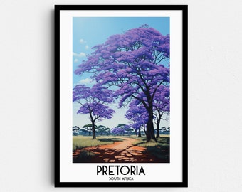 Pretoria South Africa Art Print, Jacaranda Trees Canvas (Digital Download)
