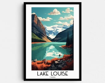Lake Louise Travel Poster, Banff National Park Print (Digital Download)