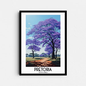 Pretoria Travel Wall Art, South Africa Painting Gifts, Home Decor, Digital Prints Posters, Printable Handmade Art, Jacaranda Canvas Download